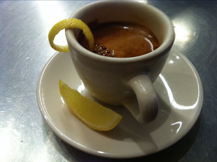 Espresso with lemon