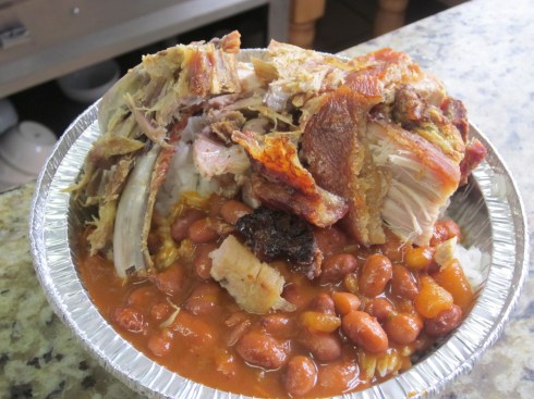 Roast pork and rice and beans