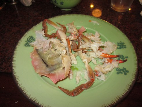 Crab remains