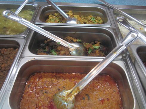 Chicken soup on far left.