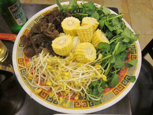 The veggies ready for the pot.