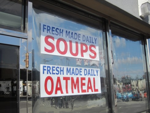 Does "Plus" mean that fresh made soups and oatmeal are available along with coffee and donuts? I didn't ask.