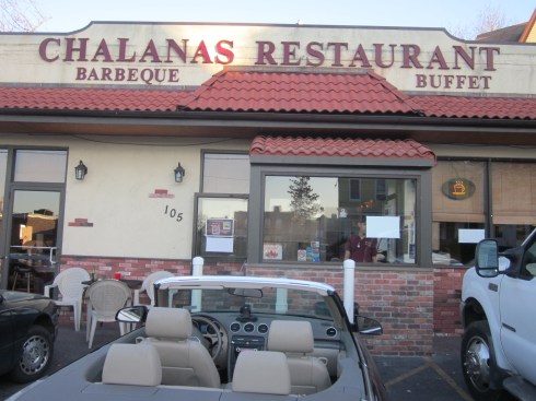 Parking and dining "al fresco" at Chalanas.