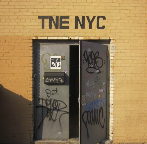 The door to TNE's headquarters.
